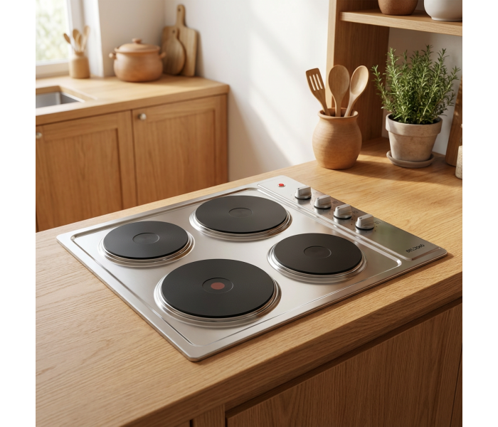 PLAQUE DE CUISSON ÉLECTRIQUE INOX ET FONTE 4 FEUX 5500 W| BELDEKO