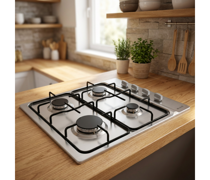 PLAQUE DE CUISSON GAZ 4 FOYERS — INOX | BELDEKO