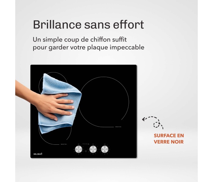 plaque induction, 3 feux, 3 foyers, 3 zones, encastrable, commande, boutons, manette, physique