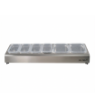 Saladette en Inox BELDEKO - 6 Boîtes avec Couvercles Étanches et Support Métallique à Ventouses