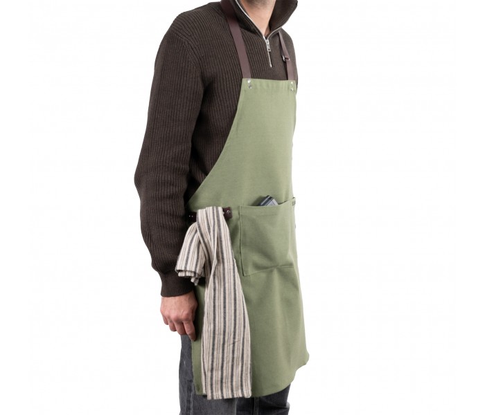 Tablier, tablier vert, tablier de chef, tablier de cuisine, accessoires pizza, beldeko