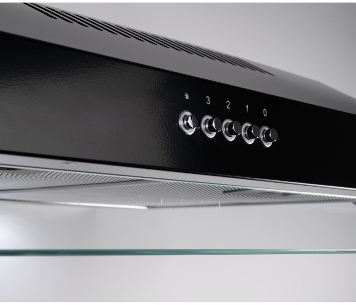 Hotte Casquette 60 cm Noir – Double moteur 203 Watts - 435 m³/h