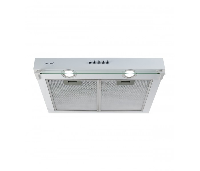 hotte casquette, hotte visiere, blanche, blanc, 60 cm, 59,5 cm, sous meuble, hotte chantier immobilier