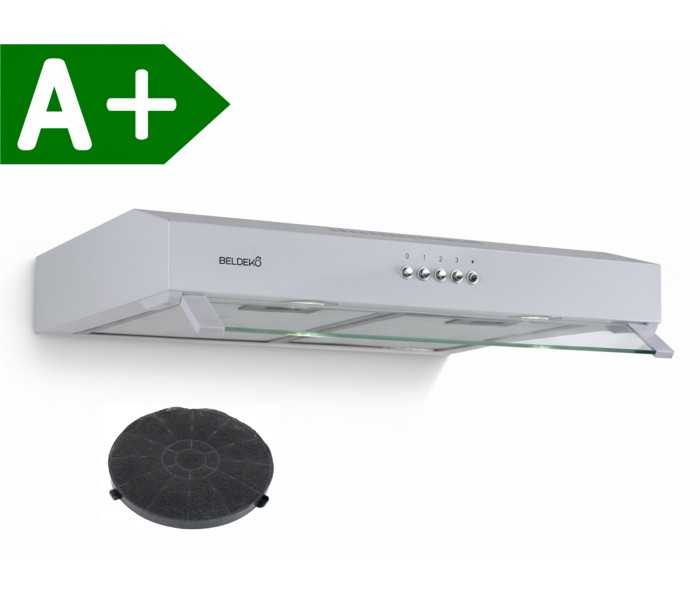 hotte casquette, hotte visiere, blanche, blanc, 60 cm, 59,5 cm, sous meuble, hotte chantier immobilier