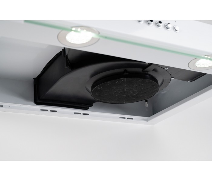 hotte casquette, hotte visiere, blanche, blanc, 60 cm, 59,5 cm, sous meuble, hotte chantier immobilier