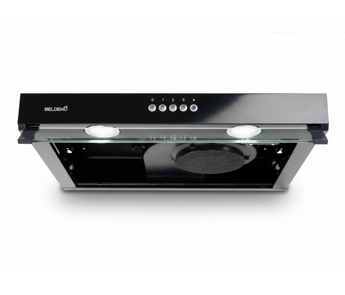 hotte casquette, hotte visière, noir, 60 cm, 59,5 cm, hotte fine, hotte chantier