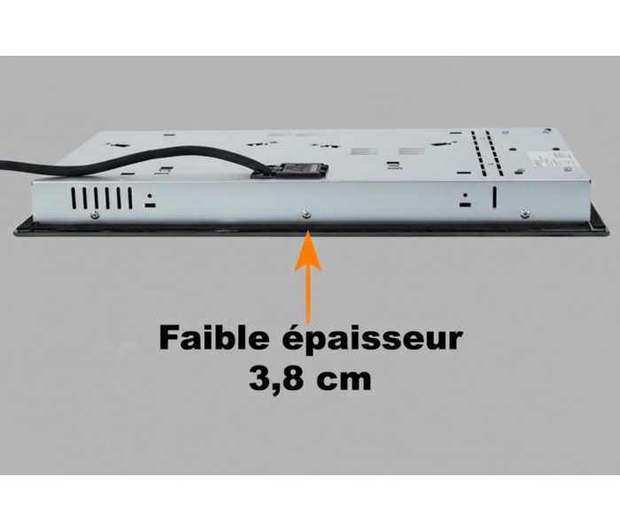 Plaque vitrocéramique 2 foyers, encastrable, 2 feux, fine, faible épaisseur