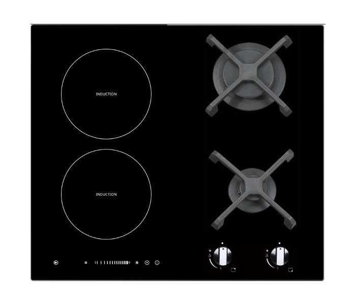 plaque bridge, plaque de cuisson double, gaz et induction, plaque mixte induction gaz, encastrable, 4 foyers