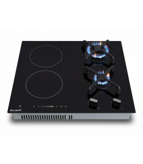 plaque bridge, plaque de cuisson double, gaz et induction, plaque mixte induction gaz, encastrable, 4 foyers