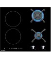Plaque de cuisson mixte gaz et induction 4 foyers – 2 gaz et 2 induction avec booster - 6900 Watts – Grilles fontes