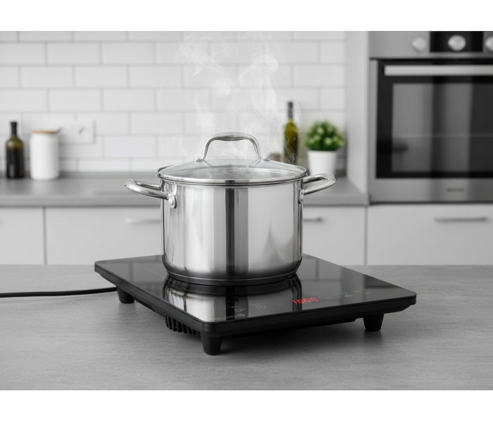 Plaque à Induction Portable 1 Feu 2000W - 9 Niveaux de Puissance - Minuteur 99 min - Sécurité Enfant - Extra fine - Posable