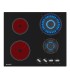 Plaque de cuisson mixte gaz et vitrocéramique 4 foyers – Double couronne - 8200 W – Manettes