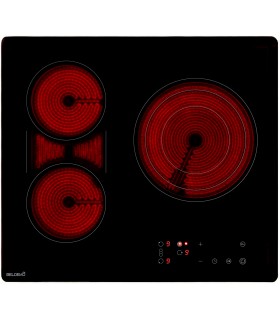 plaque de cuisson, 3 feux, 3 foyers, encastrable, vitro, vitrocéramique, flex, multi zone