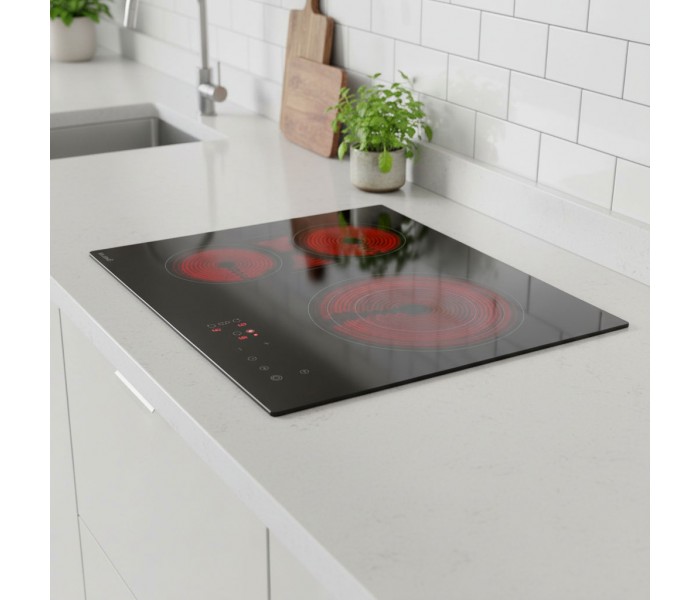 plaque de cuisson, 3 feux, 3 foyers, encastrable, vitro, vitrocéramique, flex, multi zone