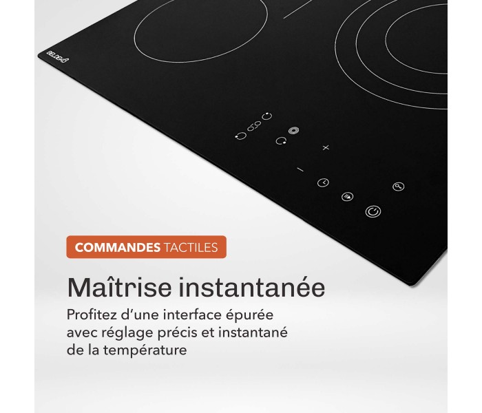 plaque de cuisson, 3 feux, 3 foyers, encastrable, vitro, vitrocéramique, flex, multi zone