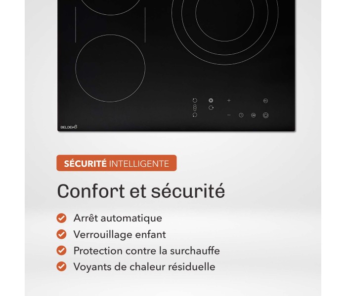 plaque de cuisson, 3 feux, 3 foyers, encastrable, vitro, vitrocéramique, flex, multi zone