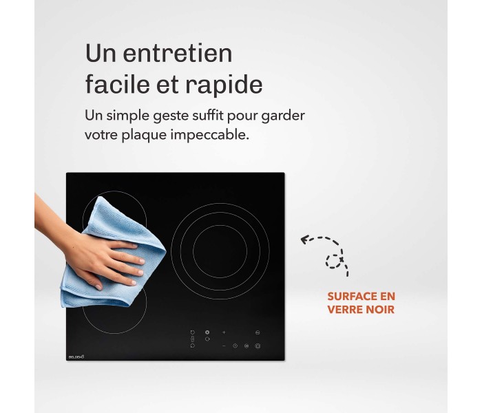 plaque de cuisson, 3 feux, 3 foyers, encastrable, vitro, vitrocéramique, flex, multi zone