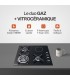 Plaque de cuisson mixte 3 gaz et 1 vitrocéramique – Double couronne 7400 W – Manettes