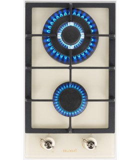 Domino gaz beige, plaque gaz 2 feux beige, plaque gaz, 2 feux, 2 foyers, encastrable