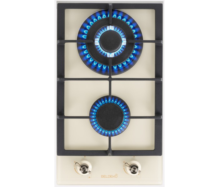 Domino gaz beige, plaque gaz 2 feux beige, plaque gaz, 2 feux, 2 foyers, encastrable