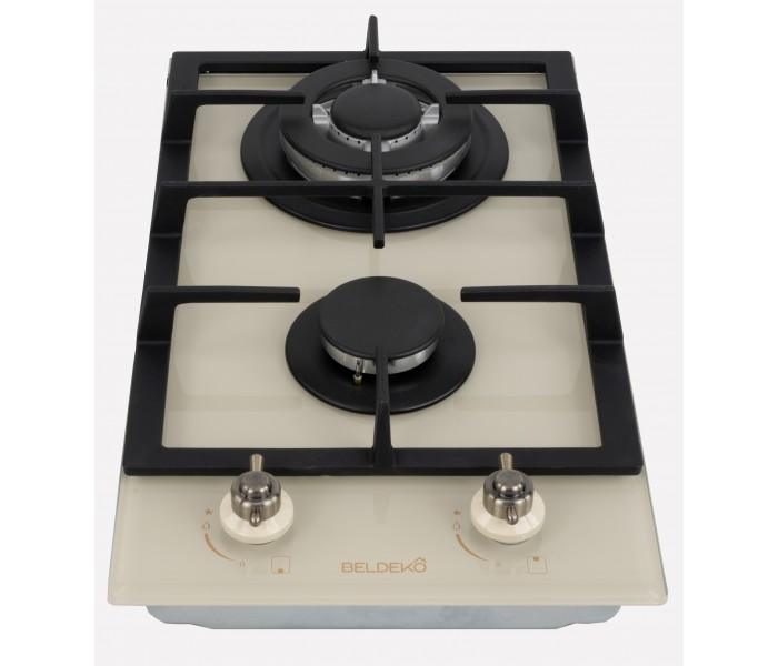 Domino gaz beige, plaque gaz 2 feux beige, plaque gaz, 2 feux, 2 foyers, encastrable