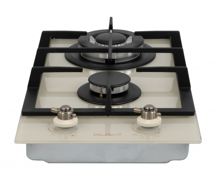 Domino gaz beige, plaque gaz 2 feux beige, plaque gaz, 2 feux, 2 foyers, encastrable