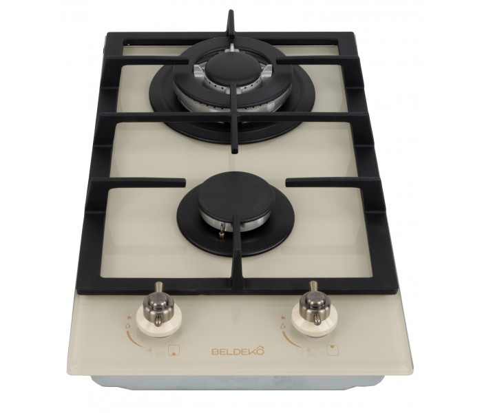 Domino gaz beige, plaque gaz 2 feux beige, plaque gaz, 2 feux, 2 foyers, encastrable