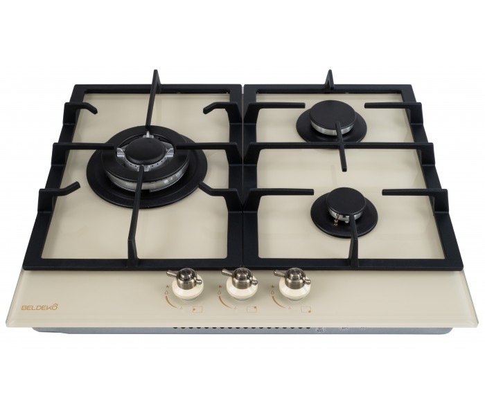 Plaque gaz beige, 3 feux, 3 zones, 3 foyers, plaque gaz beige 3 feux, encastrable