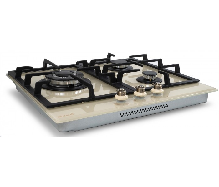 Plaque gaz beige, 3 feux, 3 zones, 3 foyers, plaque gaz beige 3 feux, encastrable