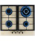 plaque gaz 4 feux, beige, plaque gaz beige, 4 zones, 4 foyers, encastrable, double couronne, verre, francaise, marque francaise