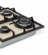 plaque gaz 4 feux, beige, plaque gaz beige, 4 zones, 4 foyers, encastrable, double couronne, verre, francaise, marque francaise