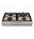 plaque gaz 4 feux, beige, plaque gaz beige, 4 zones, 4 foyers, encastrable, double couronne, verre, francaise, marque francaise