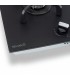 PLAQUE DE CUISSON GAZ 4 FOYERS DOUBLE COURONNE - VERRE NOIR MAT ET FONTE - 8000 WATTS - BELDEKO