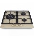 Plaque gaz beige, 3 feux, 3 zones, 3 foyers, plaque gaz beige 3 feux, encastrable