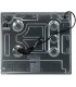 PLAQUE DE CUISSON GAZ 4 FOYERS DOUBLE COURONNE - VERRE NOIR MAT ET FONTE - 8000 WATTS - BELDEKO
