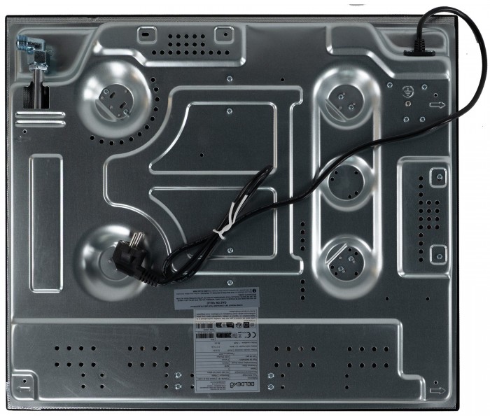 PLAQUE DE CUISSON GAZ 4 FOYERS DOUBLE COURONNE - VERRE NOIR MAT ET FONTE - 8000 WATTS - BELDEKO