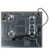PLAQUE DE CUISSON GAZ 3 FOYERS DOUBLE COURONNE - VERRE BEIGE ET FONTE - 6200 WATTS - BELDEKO