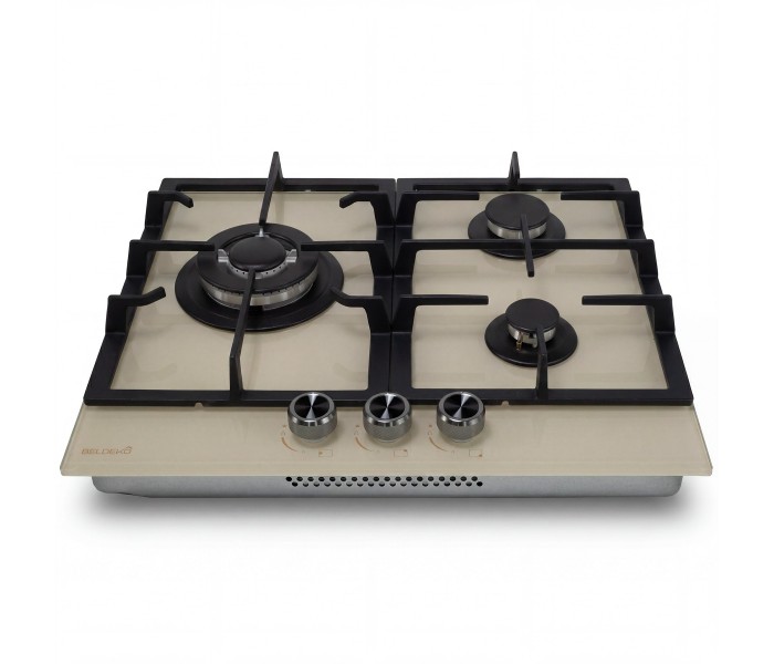 Plaque gaz beige, 3 feux, 3 zones, 3 foyers, plaque gaz beige 3 feux, encastrable