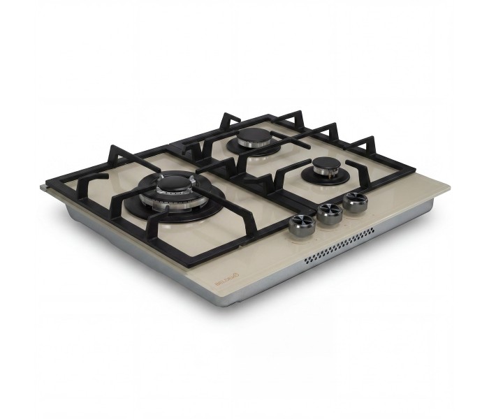 Plaque gaz beige, 3 feux, 3 zones, 3 foyers, plaque gaz beige 3 feux, encastrable