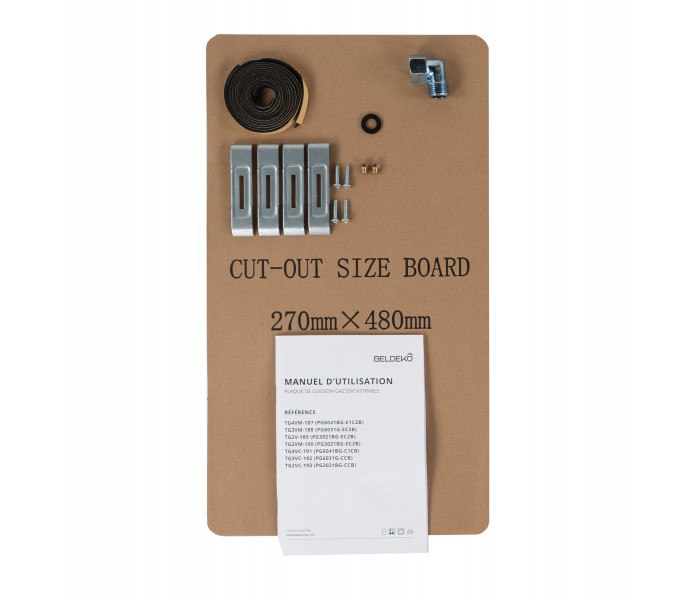 PLAQUE DE CUISSON GAZ 2 FOYERS DOUBLE COURONNE - VERRE BEIGE ET FONTE - 5200 WATTS - BELDEKO