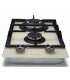 Domino gaz beige, plaque gaz 2 feux beige, plaque gaz, 2 feux, 2 foyers, encastrable
