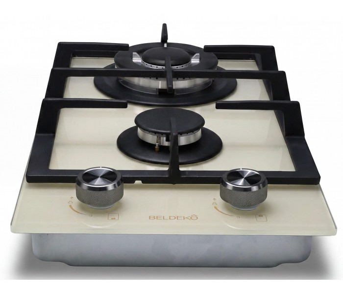 Domino gaz beige, plaque gaz 2 feux beige, plaque gaz, 2 feux, 2 foyers, encastrable