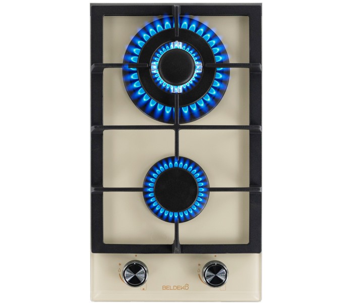 Domino gaz beige, plaque gaz 2 feux beige, plaque gaz, 2 feux, 2 foyers, encastrable