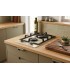 PLAQUE DE CUISSON GAZ 2 FOYERS DOUBLE COURONNE - VERRE BEIGE ET FONTE - 5200 WATTS - BELDEKO
