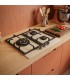 Plaque gaz beige, 3 feux, 3 zones, 3 foyers, plaque gaz beige 3 feux, encastrable