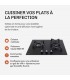 Plaque de cuisson gaz 3 feux, 3 foyers, 3 zones, encastrable, noir, noir mat, double couronne