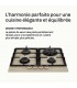 plaque gaz 4 feux, beige, plaque gaz beige, 4 zones, 4 foyers, encastrable, double couronne, verre, francaise, marque francaise