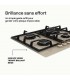 plaque gaz 4 feux, beige, plaque gaz beige, 4 zones, 4 foyers, encastrable, double couronne, verre, francaise, marque francaise