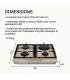 plaque gaz 4 feux, beige, plaque gaz beige, 4 zones, 4 foyers, encastrable, double couronne, verre, francaise, marque francaise