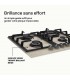 plaque gaz 4 feux, beige, plaque gaz beige, 4 zones, 4 foyers, encastrable, double couronne, verre, francaise, marque francaise